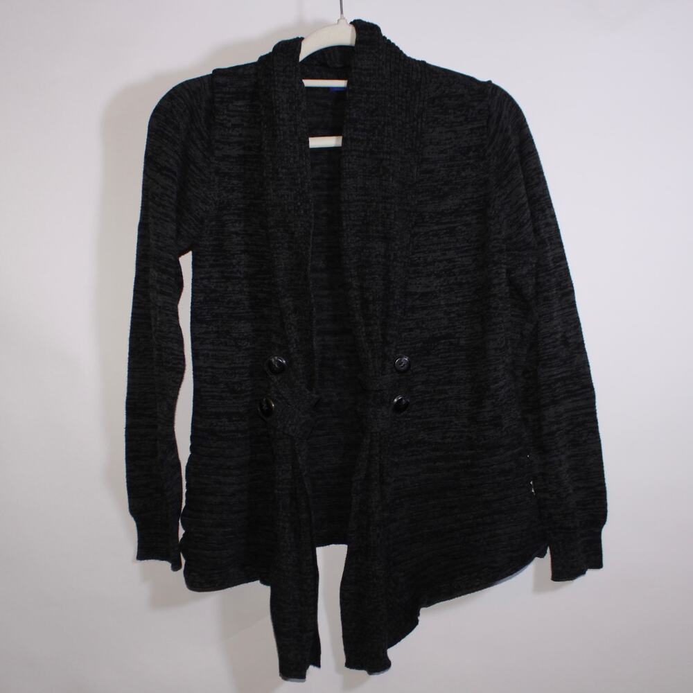 Apt. 9 Black And Gray Marled Button Up Cardigan S… - image 1